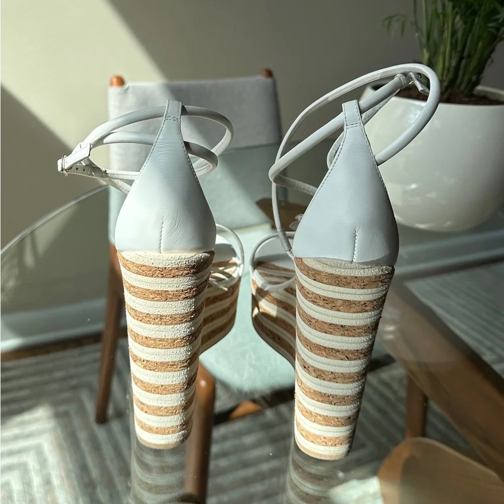 Sophia Webster Margarita 140MM Leather Cork Wedge Sandals 38 - Picture 4 of 9